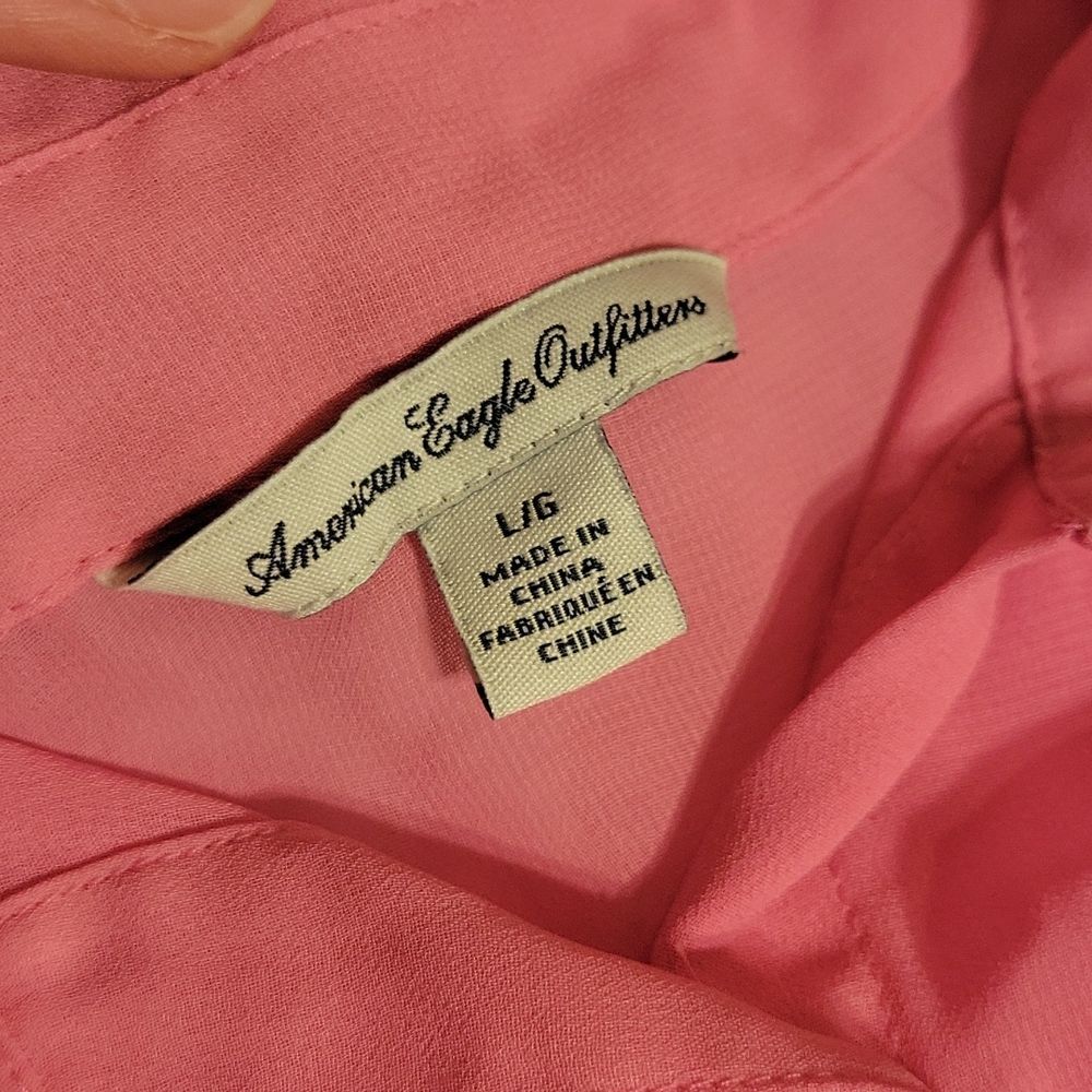 American Eagle Outfitters Chiffon Pink Tank Top, Button Down, Women's La… - Picture 2 of 6